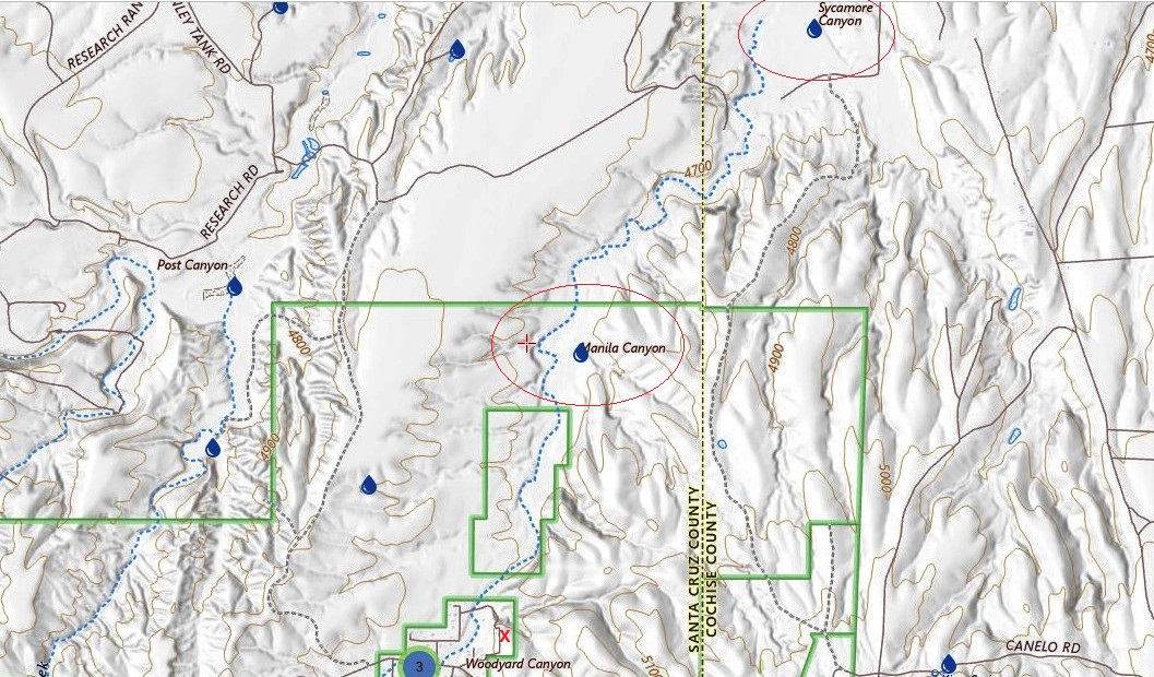 Woodyard & Manila canyon locations